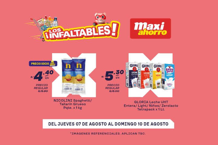 ¡LOS INFALTABLES DE MAXIAHORRO! DEL 7 AL 10 DE AGOSTO.